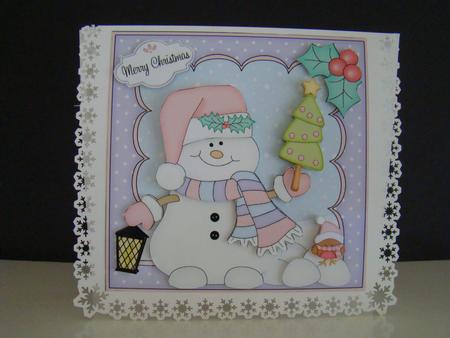 8x8 Christmas Snowman Oli's Tree Mini Kit 3D Decoupage by Beverly Carmichael
