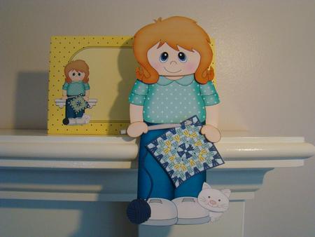 3D on the Shelf Card Kit - Little Crochet Lady Becky by Beverly Carmichael