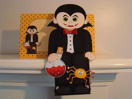3D on the Shelf Card Kit - Little Halloween Vampire Damien by Beverly Carmichael