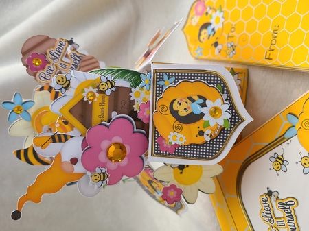 BIRTHDAY, GET WELL - 3D POP UP BOX CARD KIT - GNOMES AND BEES by Beverly Johnston