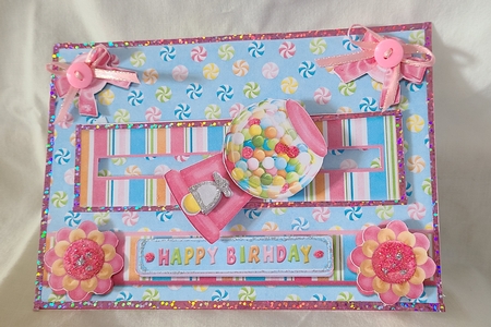 Happy Birthday Penny Slider Gumball Machine Spinner by Beverly Johnston