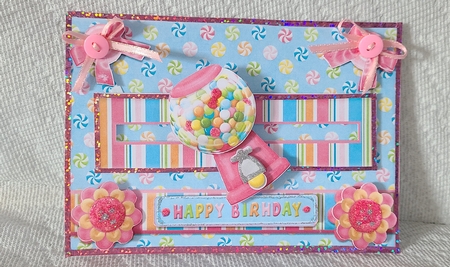 Happy Birthday Penny Slider Gumball Machine Spinner by Beverly Johnston