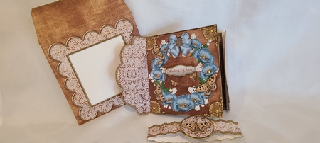 Chocolate Teal 40 Poppy 3D Scallop Wrap Card Kit by Beverly Johnston