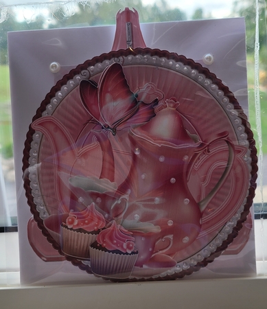 Tea Time in Pink Plate and Stand by Beverly Johnston