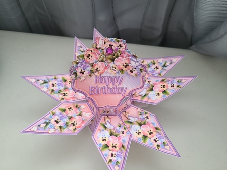 Floral Surprise Card Kit Lilac and Pink Pansies by Beverly Johnston