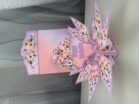 Floral Surprise Card Kit Lilac and Pink Pansies by Beverly Johnston