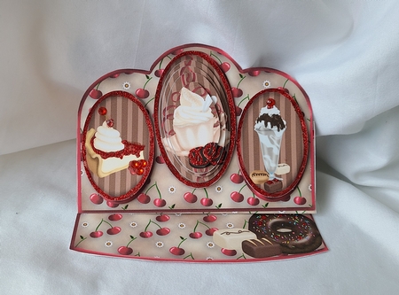 Coffee Time Triple Oval Easel Card Mini Kit by Beverly Johnston