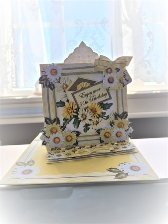 Daisy Happy 90th Lace Top Easel Card & Envelope Kit by Beverly Johnston