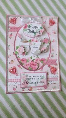 Simple Pleasures Various sentiments Floral card front by Beverly Johnston