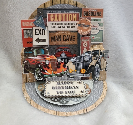 Petrol Head Pop-up Arch Card & Box Envelope by Beverly Johnston