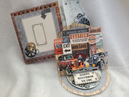 Petrol Head Pop-up Arch Card & Box Envelope by Beverly Johnston