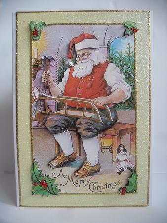 Old Fashioned Vintage Santa Card by Beverly Smith