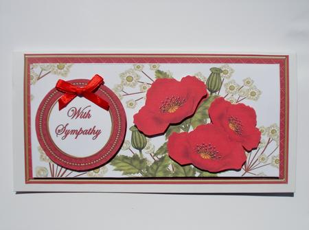 Red Poppies in Sympathy Dl Decoupage Topper by Beverly Smith