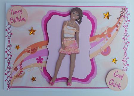 Music-mad Teen Decoupage - Pink & Peach by Beverly Smith