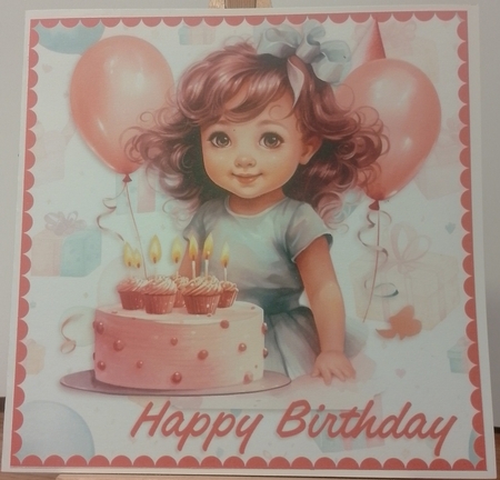 Card Topper - Birthday Girl by BILLYBOB M 