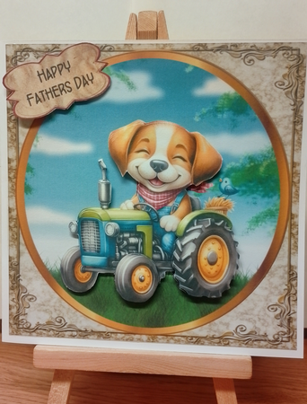 Mans Best Friend 1 - 6x6 inch card front with decoupage   by BILLYBOB M 