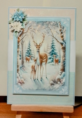 A Deer Family In The Forrest At Christmas - 5x7 by BILLYBOB M 