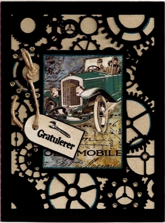 Gears & Cogs Frame Card by Bodil Lundahl