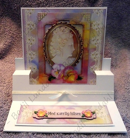 Victorian Cameo and pansies by Bodil Lundahl