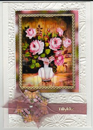 Pink Roses Bouquet - New Shape Corner Stacker by Bodil Lundahl