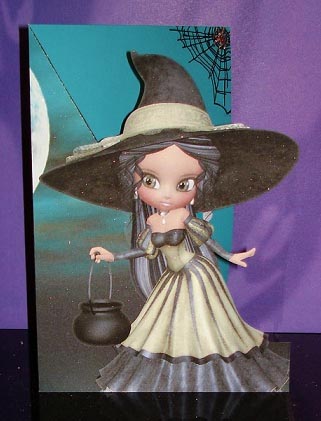 Witchy Ways A5 Shaped Front Print and Fold Card by BreAnn McFarland