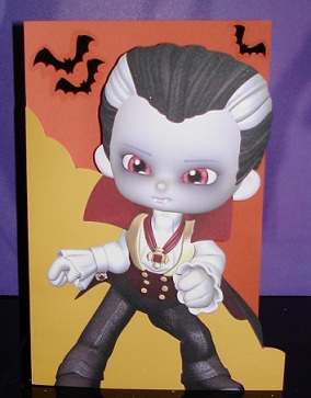 Vlad the Vampire A5 Shaped Front Cut and Fold Card by BreAnn McFarland