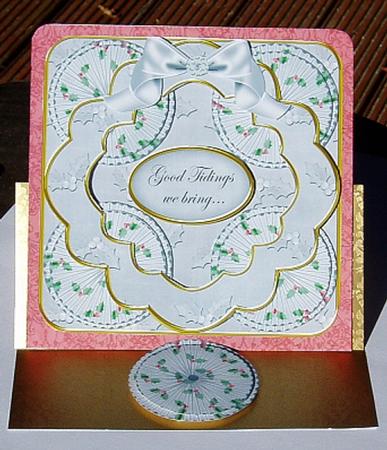 Silver Holly Good Tidings We Bring 3D Rosette 8in Cf Kit by Brenda Hopkins