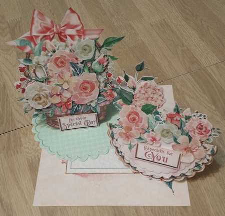 Delicate Roses 2 Triple Easel Card and Envelope Kit.  by Brenda L Carmichael