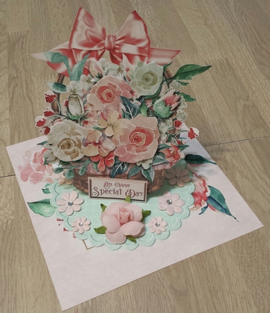 Delicate Roses 2 Triple Easel Card and Envelope Kit.  by Brenda L Carmichael