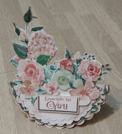 Delicate Roses 2 Triple Easel Card and Envelope Kit.  by Brenda L Carmichael