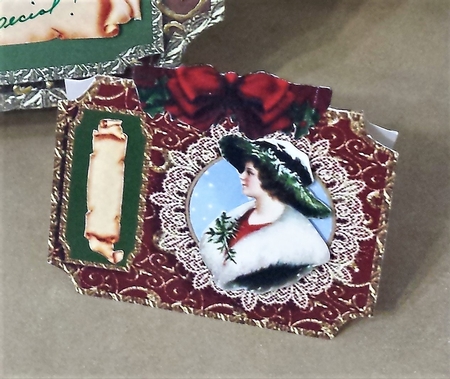 A Special Lady #1 Vintage Christmas Pyramage Shaped Card by Brenda L Carmichael