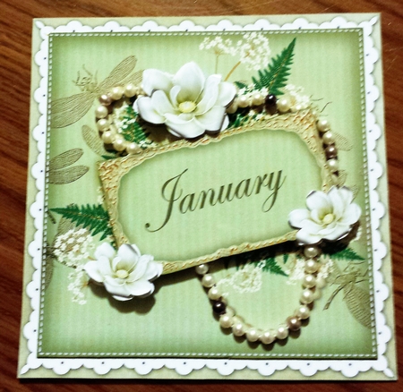 Olive Magnolia January 8in Vintage Decoupage Topper by Brenda L Carmichael