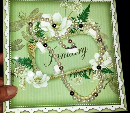Olive Magnolia January 8in Vintage Decoupage Topper by Brenda L Carmichael