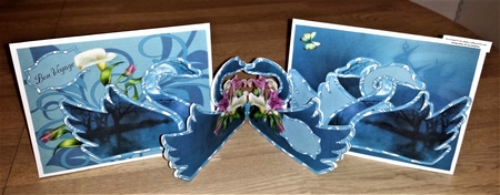 Shaped Moonlight Swan Decoupage Card Mini Kit by Brenda L Carmichael