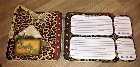 The Crafty Jaguar Organiser Friends & Family Contact Page by Brenda L Carmichael