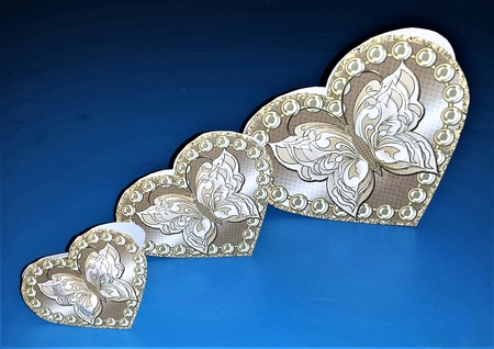 Heart Shaped Folded Card With Butterfly 2 by Brenda L Carmichael