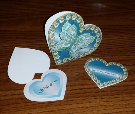 Heart Shaped Folded Card With Butterfly 4 by Brenda L Carmichael