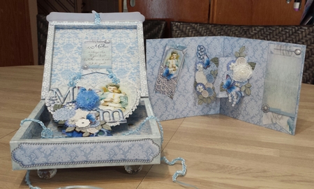 A Mothers Love  8X8 Ornate Keepsake Box, Popup Card, Bookmark & Hanging Heart Gift Kit by Brenda L Carmichael