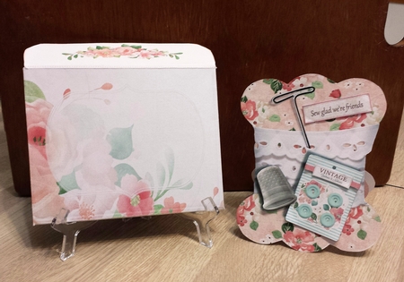 Sewing Lace Shaped Card Including Matching Envelope by Brenda L Carmichael