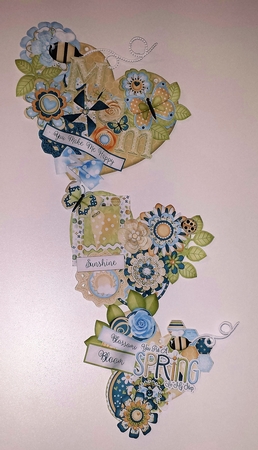 Spring is in the Air  Hanging Hearts Trio by Brenda L Carmichael