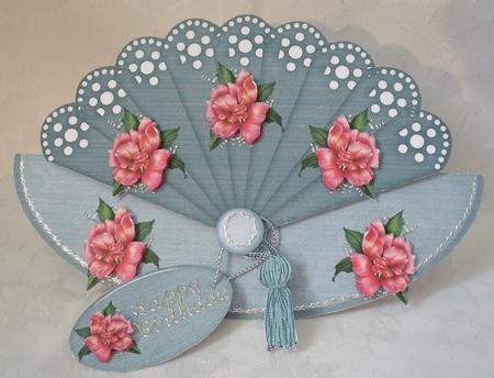 Summer Rose Fan by Brenda Meade