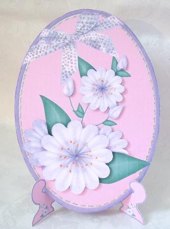 Lilac Floral Plate Quick Card with Stand by Brenda Meade