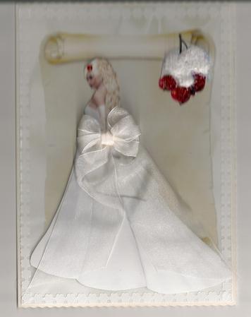Stunning Lady in White Gown on Scroll by Brenda Needham
