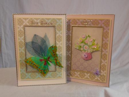 Framed Organza Card Fronts by Brenda Needham