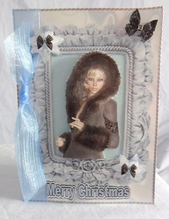 Pretty Lady in Black Fur by Brenda Needham