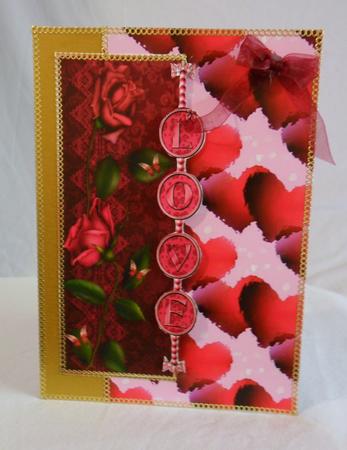 Roses & Butterflies Love Large Dl Card by Brenda Needham