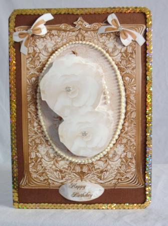 Vintage Sepia Framed Roses by Brenda Needham