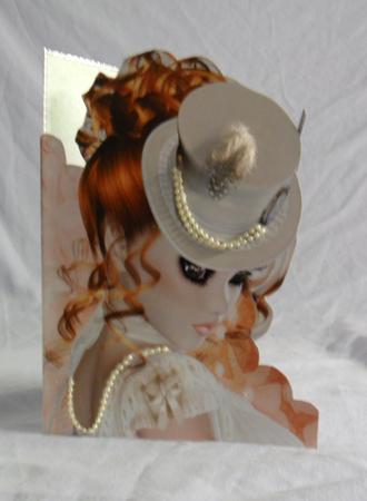 Winsome A5 Shaped Front Print and Fold Card by Brenda Needham
