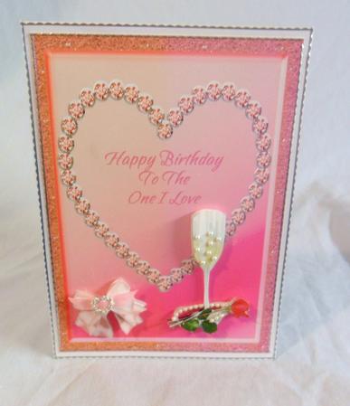 Red Rose & Champagne - Birthday by Brenda Needham