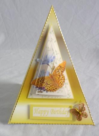 Butterfly Triangle Card by Brenda Needham